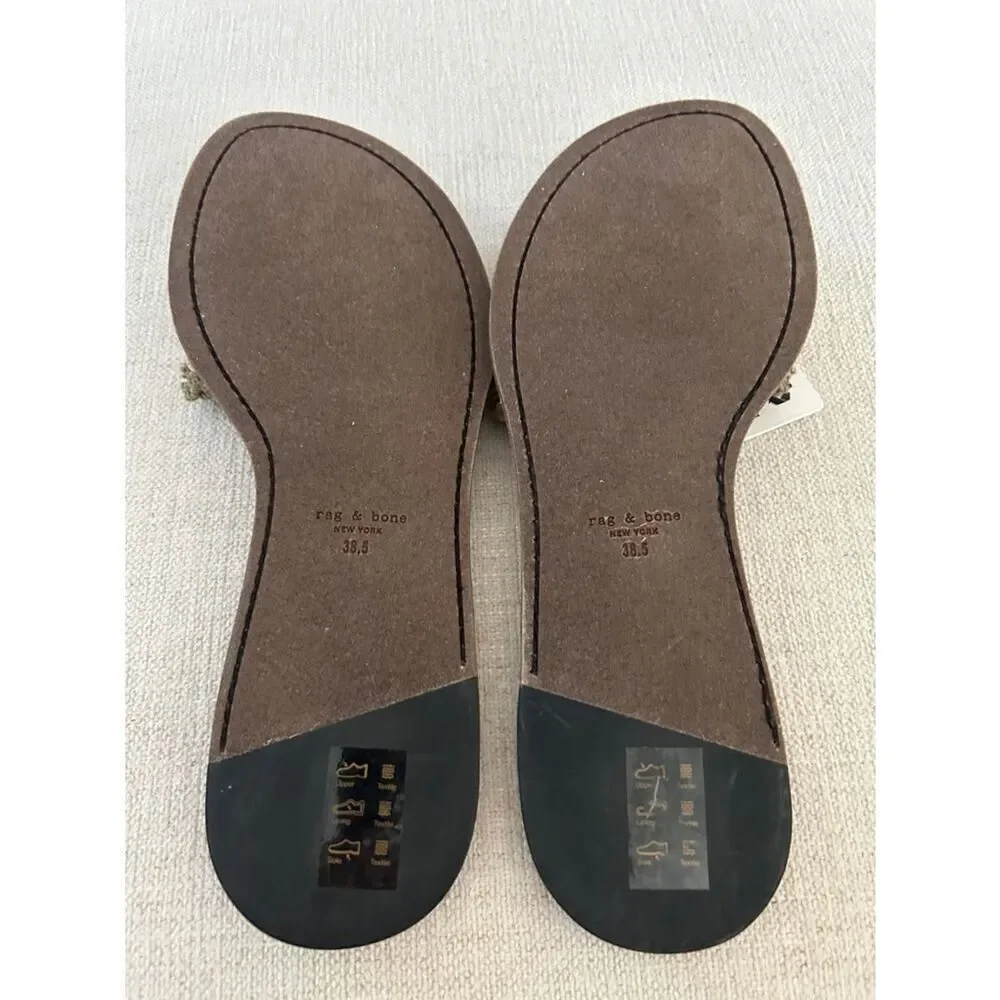 Rag & Bone Melrose slide flat sandals in Khaki green, Size EU38.5/US8.5, NWY